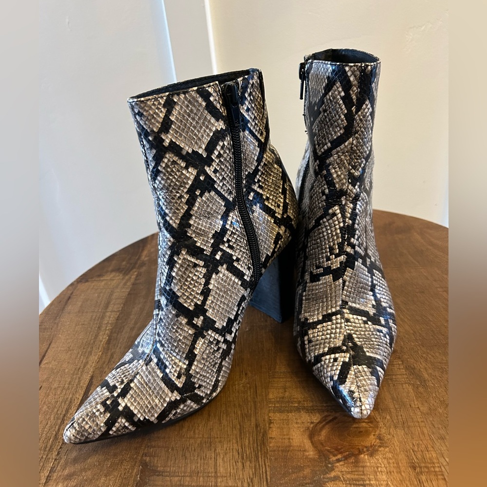 Jeffrey Campbell Snake Print Booties. Size 7 - image 1